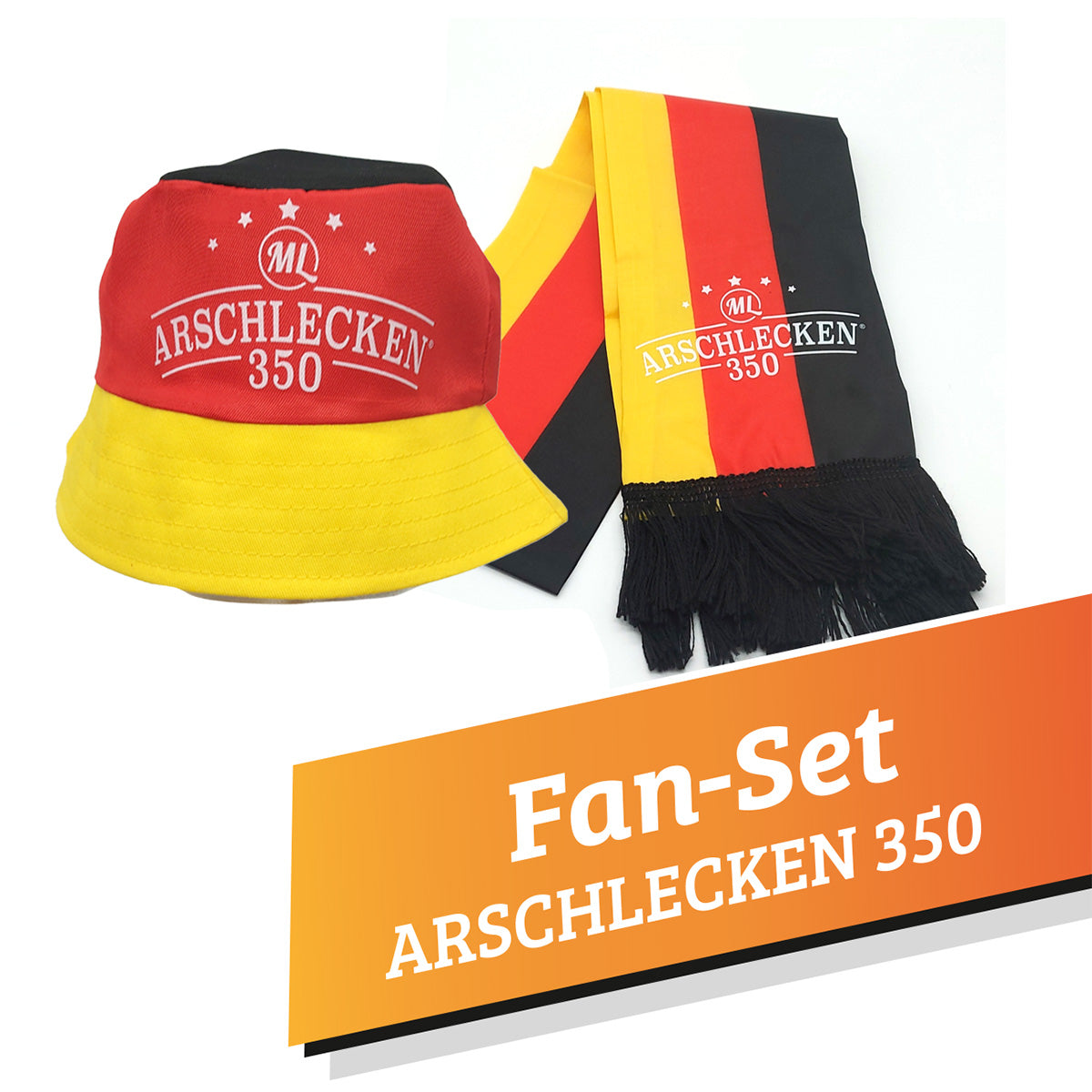 Fussball-Fan-Set Arschlecken350 in Schwarzrotgold